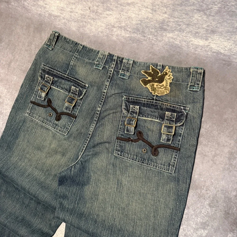 LRG Surplus Research Group Men 38 Utility Denim Jeans Blue Medium Wash Y2K Baggy
